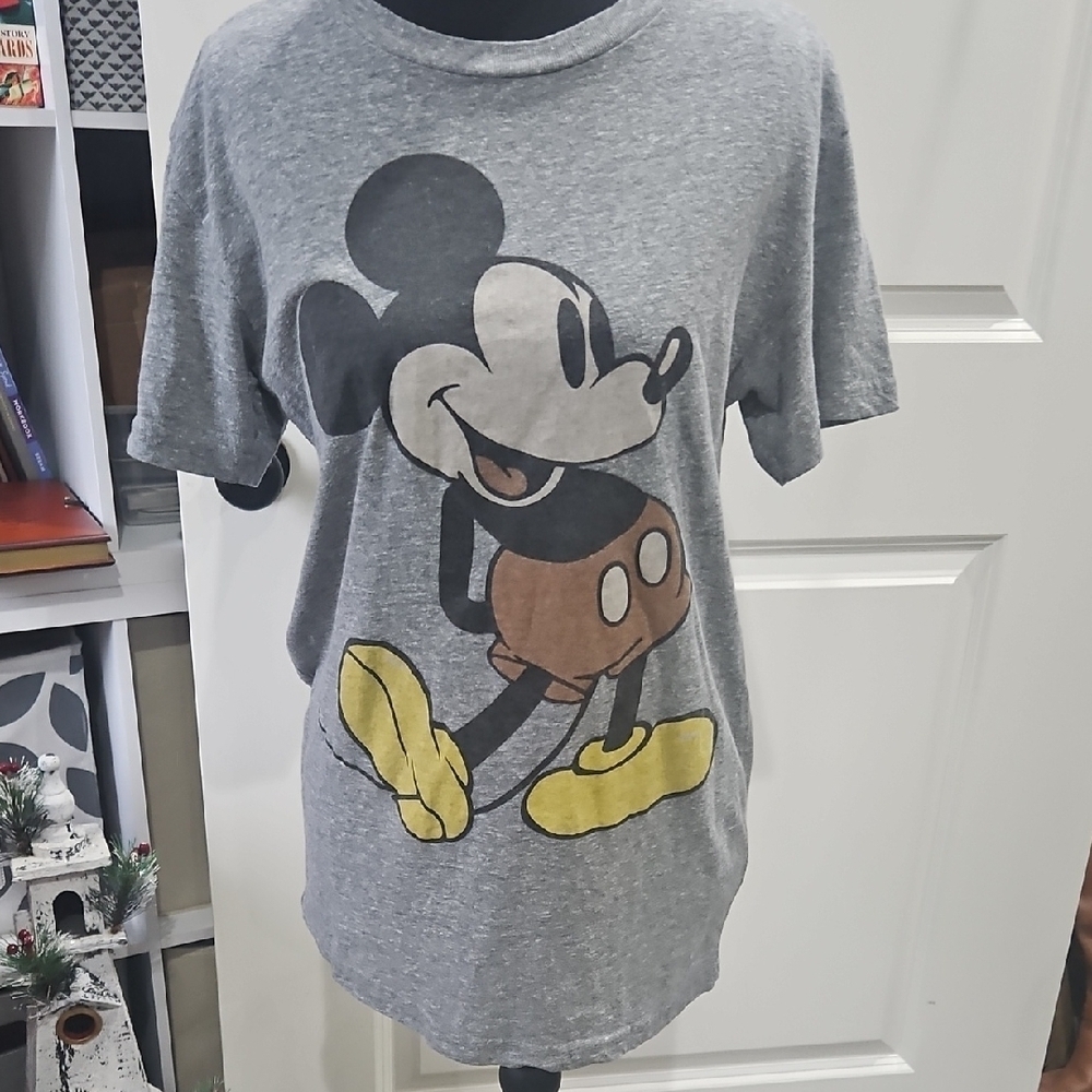 Disney Mickey Mouse Charcoal Gray Tee Size S